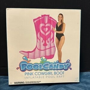 Pink Cowgirl Boot Inflatable Pool Raft
